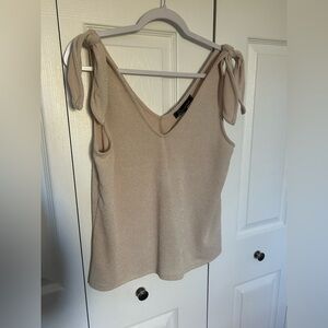 Champagne Colored Tie Blouse